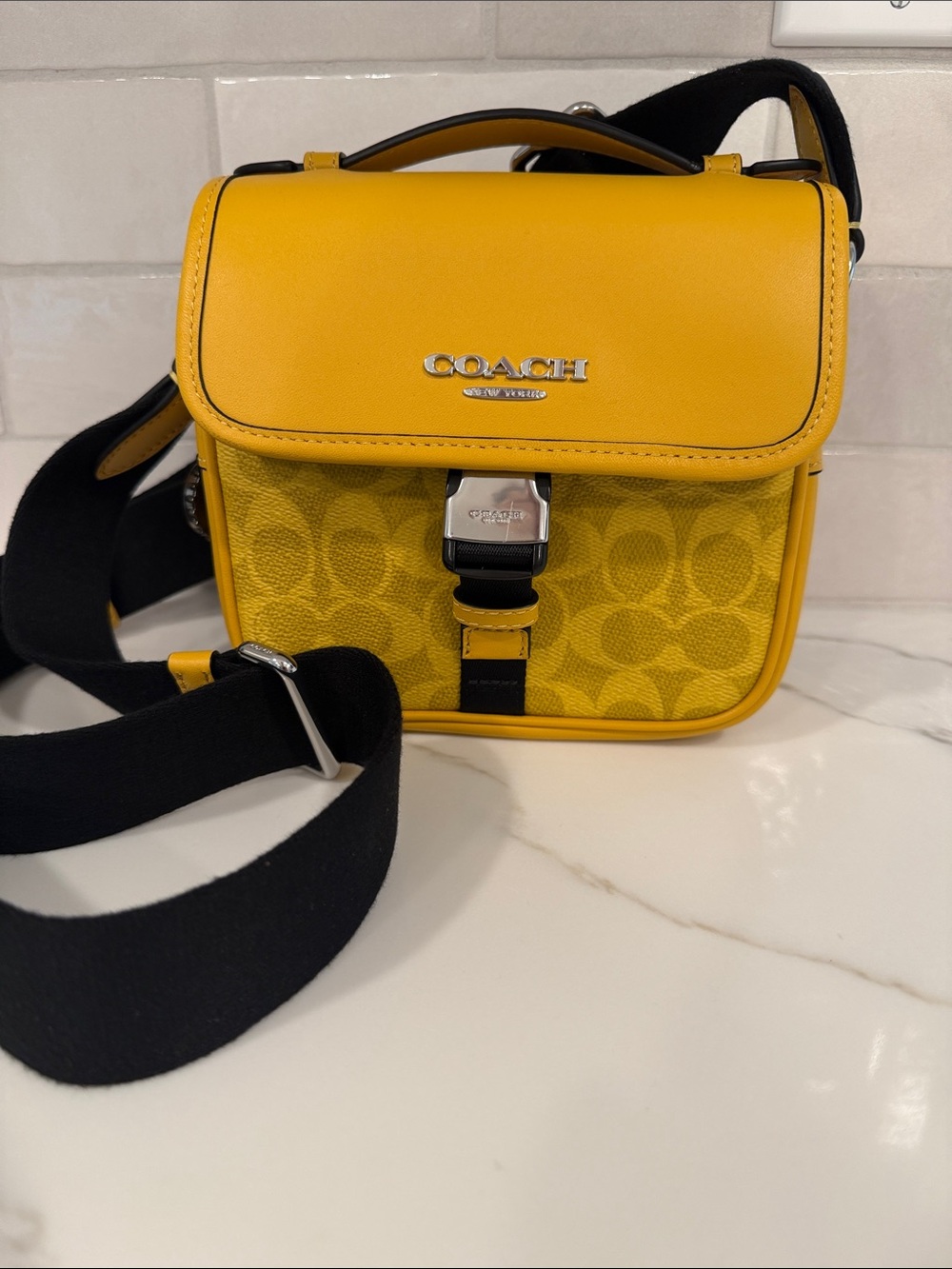 COACH Yellow Signature Canvas Crossbody Bag